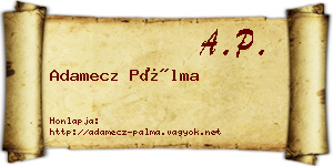 Adamecz Pálma névjegykártya